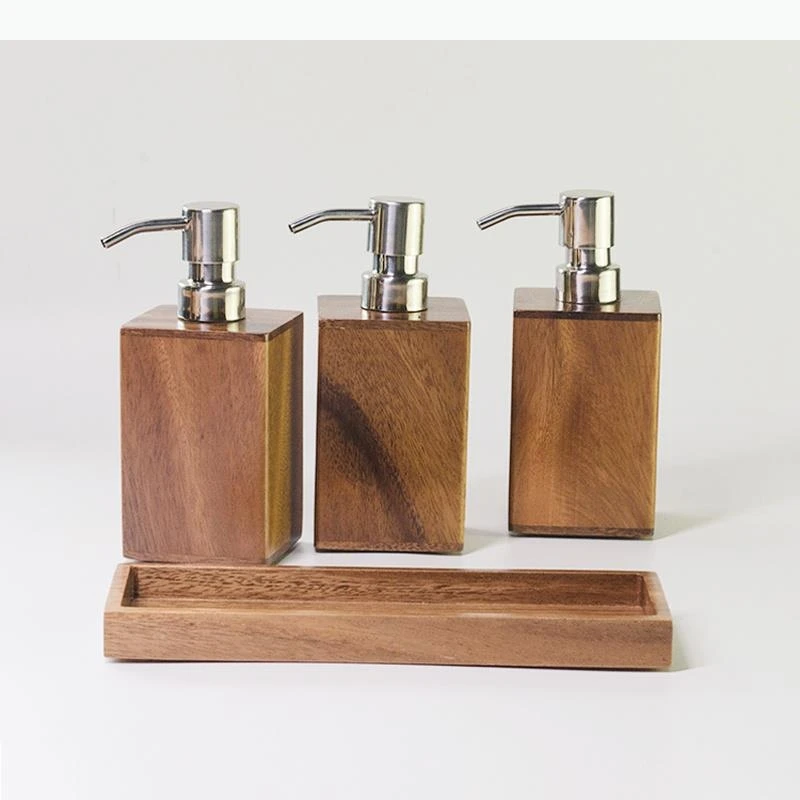 

Walnut Lotion Bottle Wooden Hand Sanitizer Bottle Soap Bottles Shampoo Shower Gel Bottles Home Bathroom Decorative Accessories