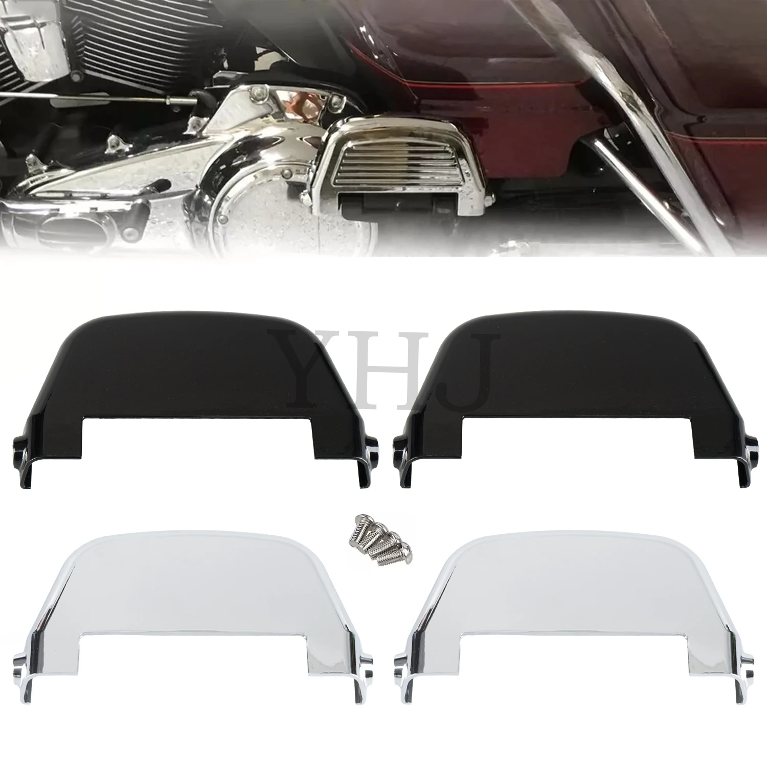 

For Harley Motorcycle Davidson Touring Road Electra Street Glide 1999-2017 Chrome/Black Rear Passenger Foot Peg Floorboard Cover