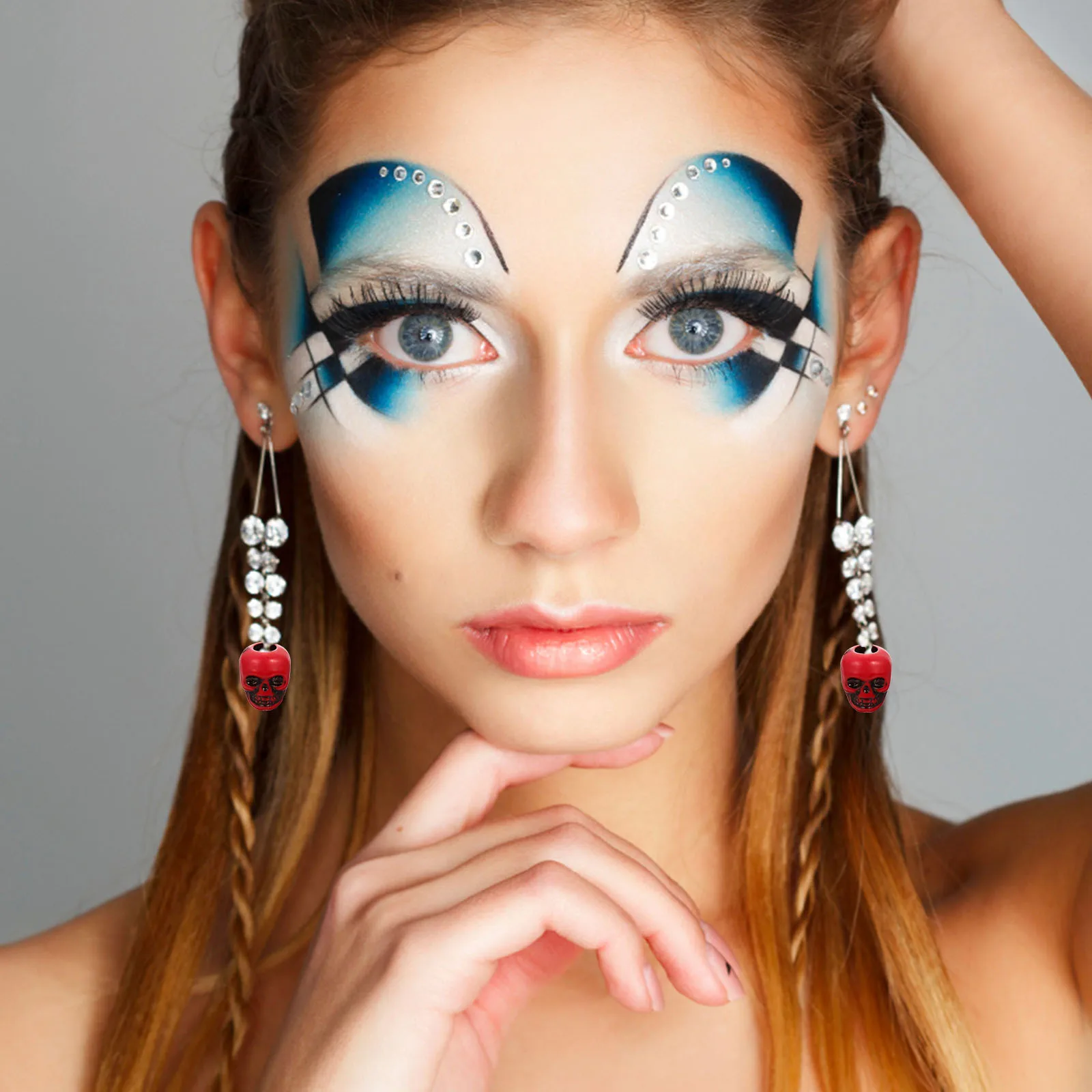 

50Pcs Acrylic Skull Beads for Jewelry Making DIY Bracelet Charms Beads Halloween Decorations Craft Supplies