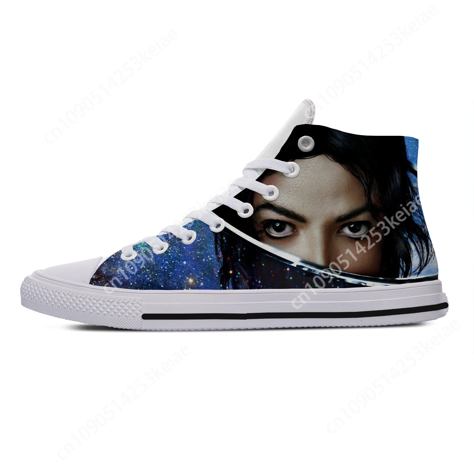 Hot Summer Cool Men Women Fashion Shoes Summer New King of Pop Michael Jackson Lightweight Comfortable High Help Canvas Shoes