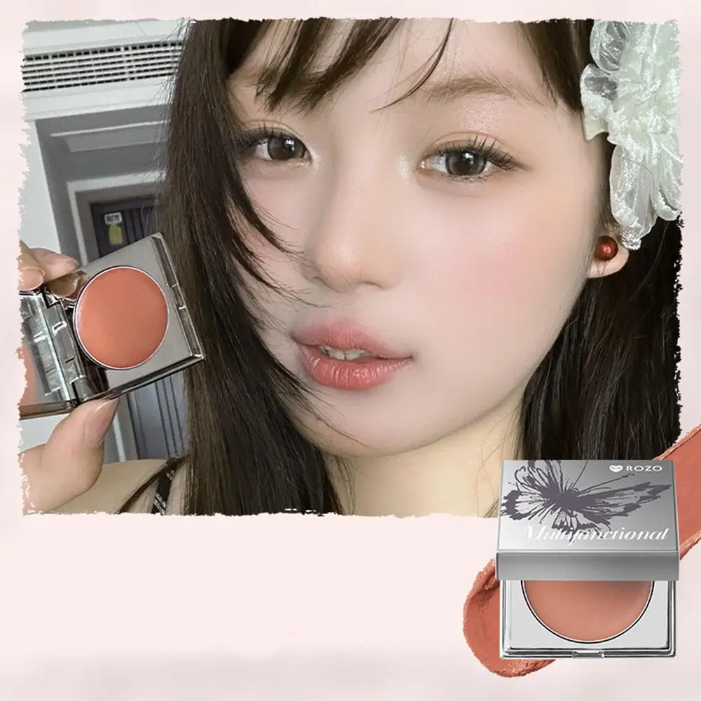 NEW High-end 3 In 1 Matte Lip Mud Blusher Cream Rouge Stack Red Tint Rouge Blush Peach Clay Contour Blush Paste Natural Che X2W3