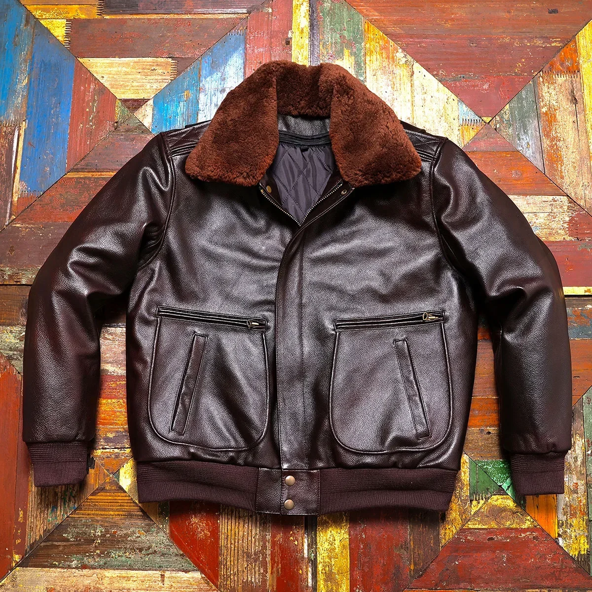 

Tailor Brando итальянский головной слой из воловьей кожи, мужская свободная версия в стиле ретро, зимняя хлопковая теплая короткая куртка из натуральной кожи в стиле ретро