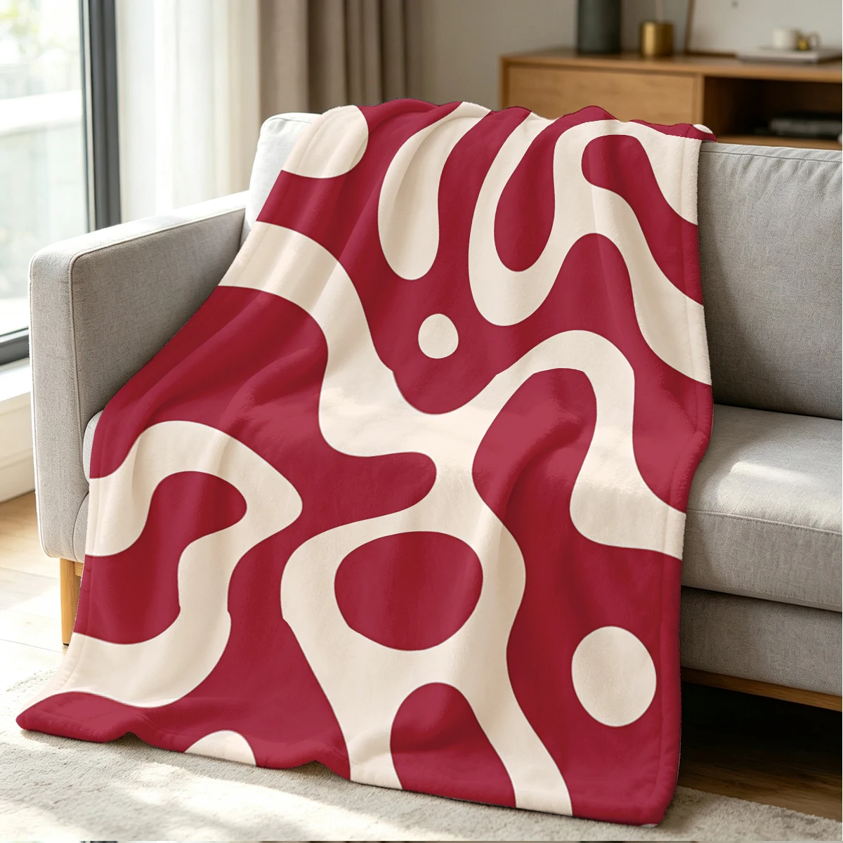 Retro Swirl Blanket Soft Cozy Throw for Sofa Bed Festive Holiday Decor Gift for Kids and Adults,Lightweight and Warm