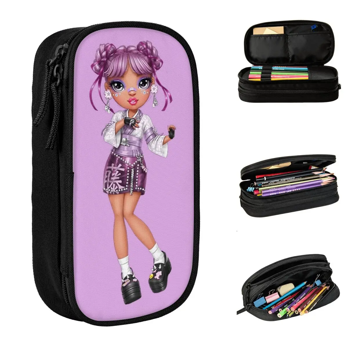 Astucci per matite arcobaleni creativi Astuccio per matite Penna per ragazza Ragazzo Borsa portaoggetti grande Accessori regalo per la scuola degli