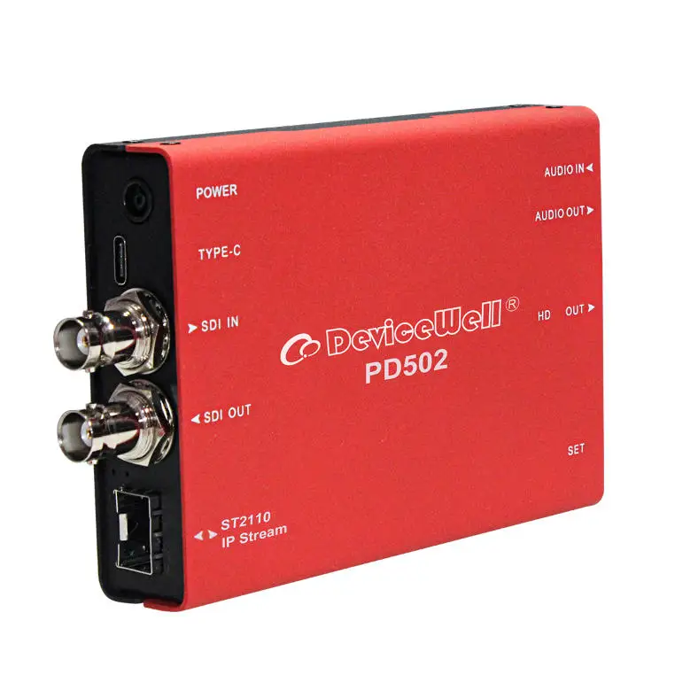 DeviceWell PD502 Bidirectional 3G SDI for ST2110 IP Converters Uncompressed SMPTE 2110 1080P60 Video ConverterAR