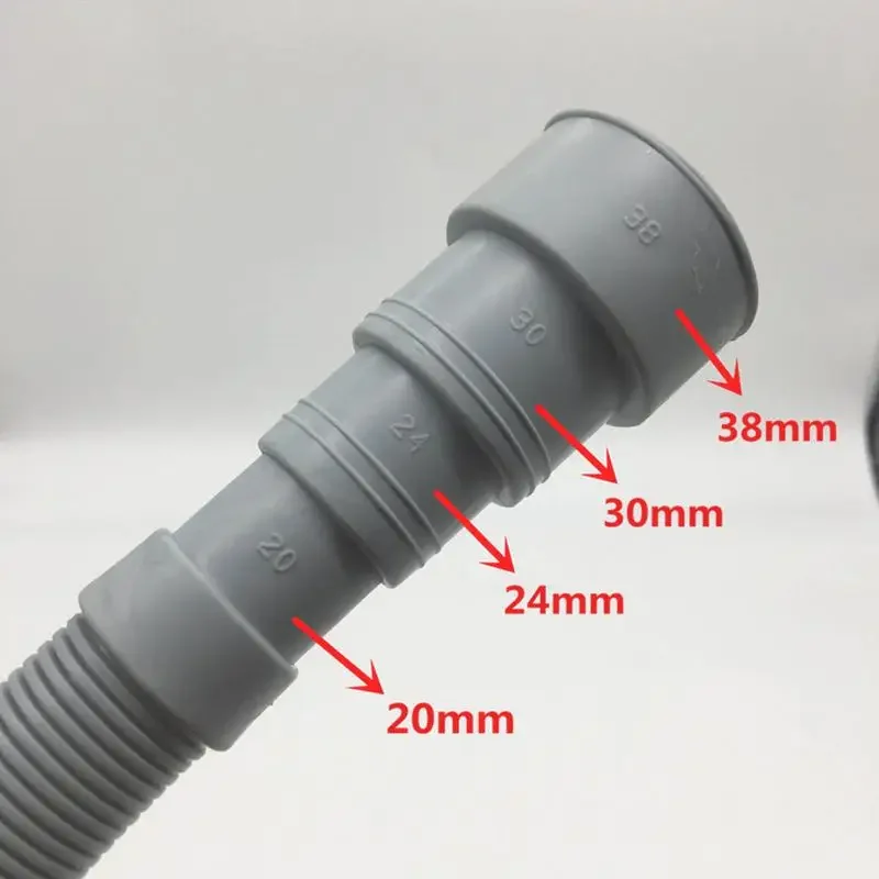 Universal Washing Machine Drain Hose Kit 10Ft Multi Diameter 20 24 30 38mm Thickened Dishwasher Replacement with Clamps