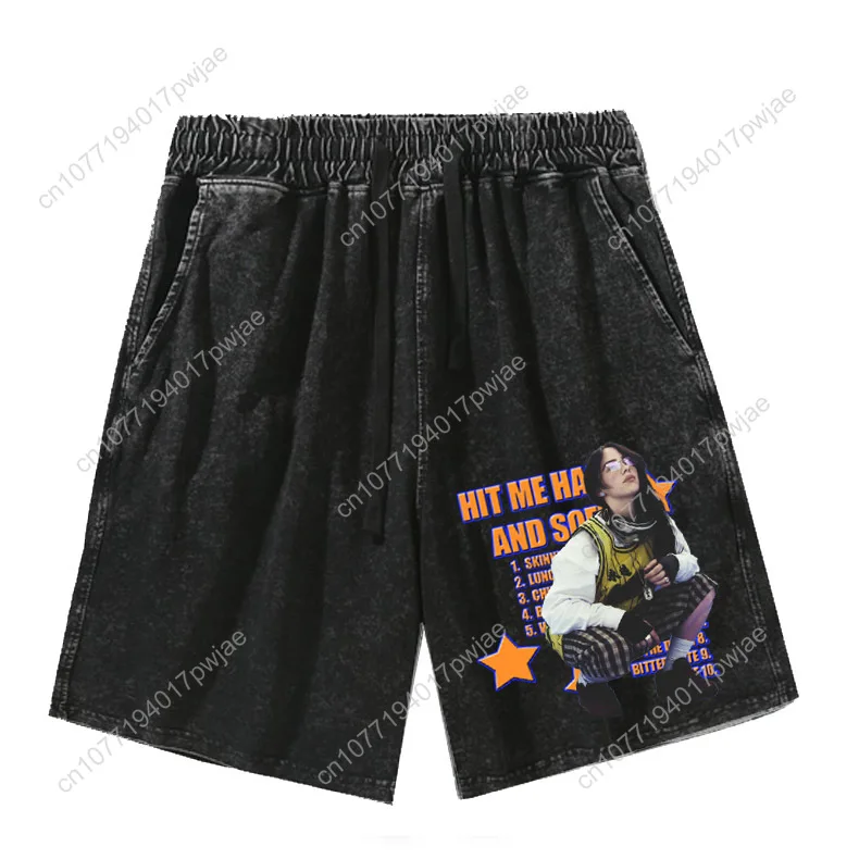 Short de tournée Singer «Hit Me dur et doux » homme femme rétro pantalon court Vintage coton élastique doux short de plage pantalon personnalisé