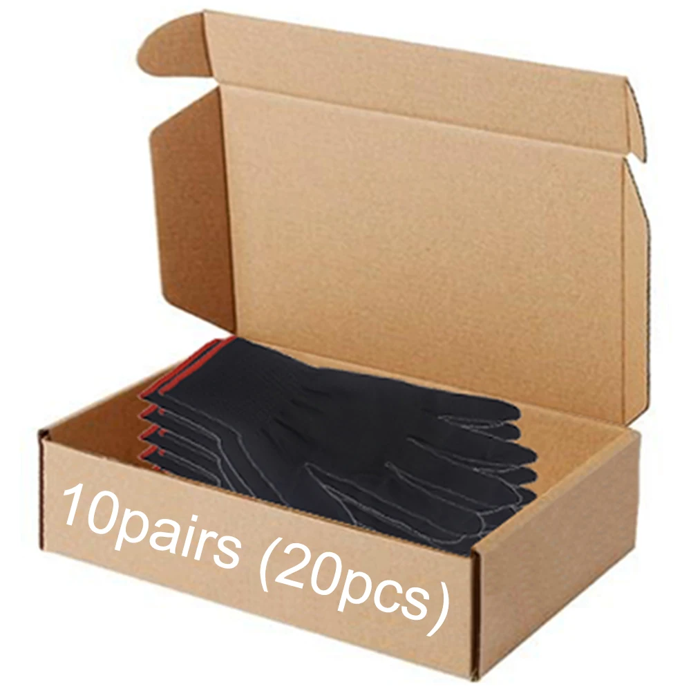 10Pairs Black Work Nylon Gloves Car Sticker Install Glove Nylon Anti-Static Carbon Film Vinyl Wrap Window Tint Styling Accessory