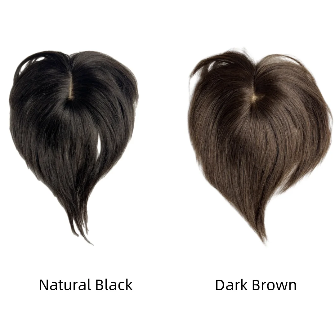 Natuurlijke haartoppers voor vrouwen Echt menselijk haar met luchtpony Braziliaanse clips in haarstukje voor vrouwen Bedekken mild haaruitval