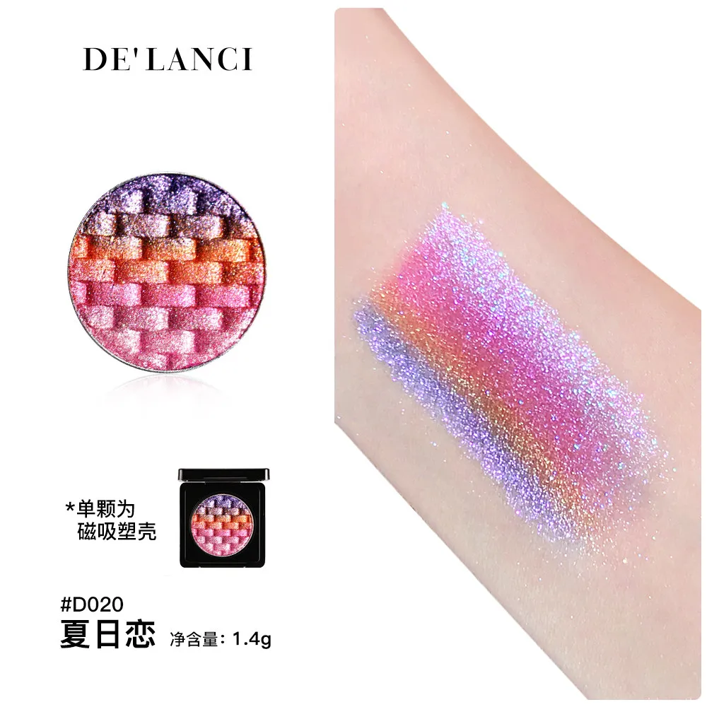 DE'LANCI Gradient Rainbow 6 Colors Eyeshadow Palette Custom Refillable Makeup Matte Shimmer Colorful DIY Eye Shadow Cosmetics