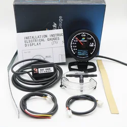 GReddi 7 Color Turbo Boost Gauge Car Multi LCD Digital Display Racing Meter Water Temp Oil temp Gauge 62mm 2.5 Inch with Sensor