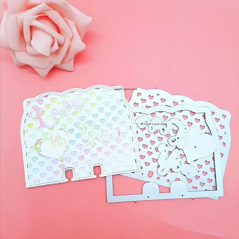 METAL CUTTING DIES 2019 Heart Layred  Valentine memory dex Rolodex Shake Card Cutting die for Scrapbook paper craft card cutter