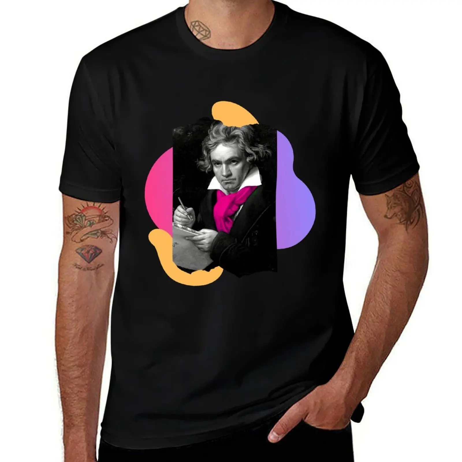 Colourful Beethoven T-Shirt Lightweight Gym Training T-Shirt