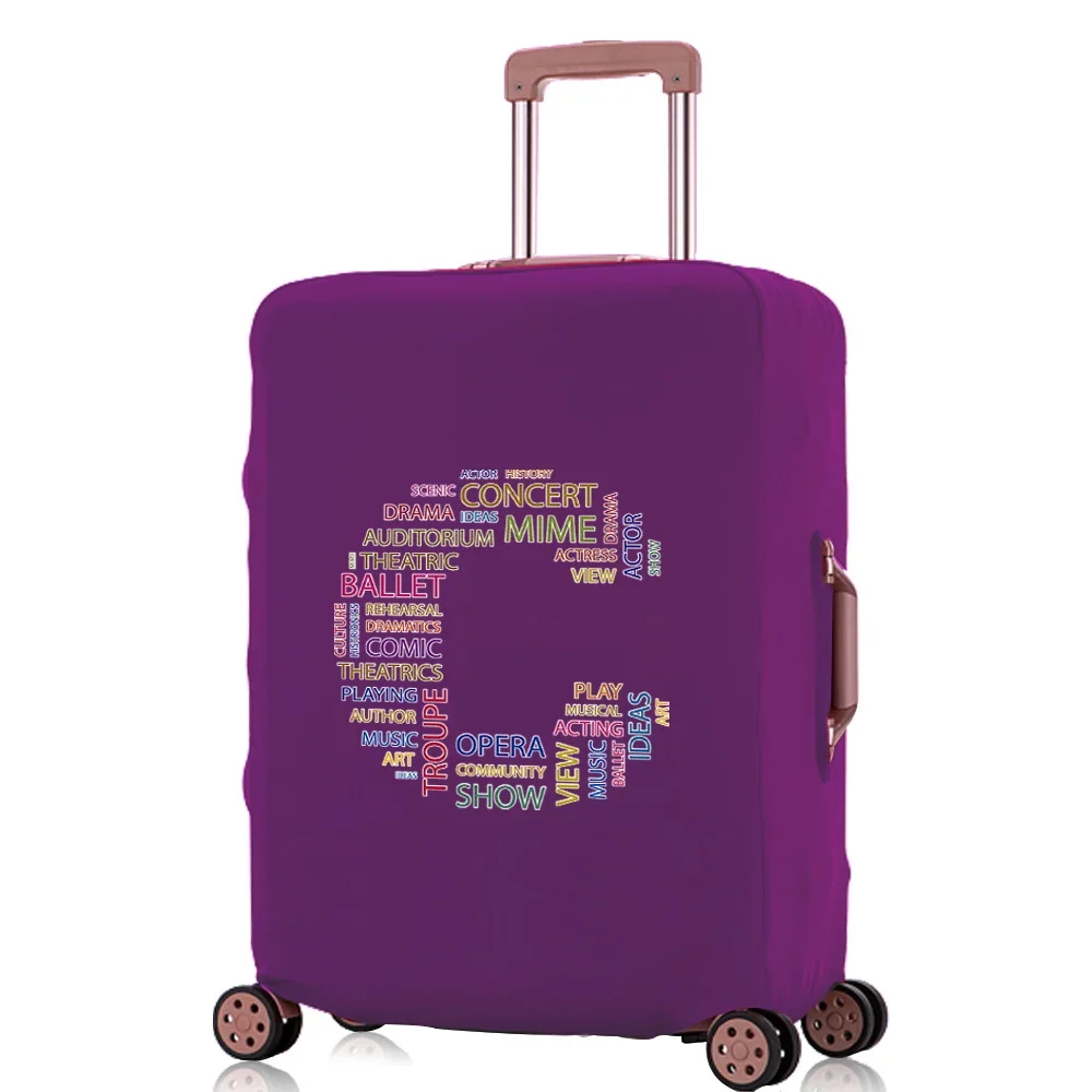 Travel Accessories Luggage Covers Travel Suitcase Cover Protector Reusable Washable 18-32inch Text Letter Printed Pattern Series