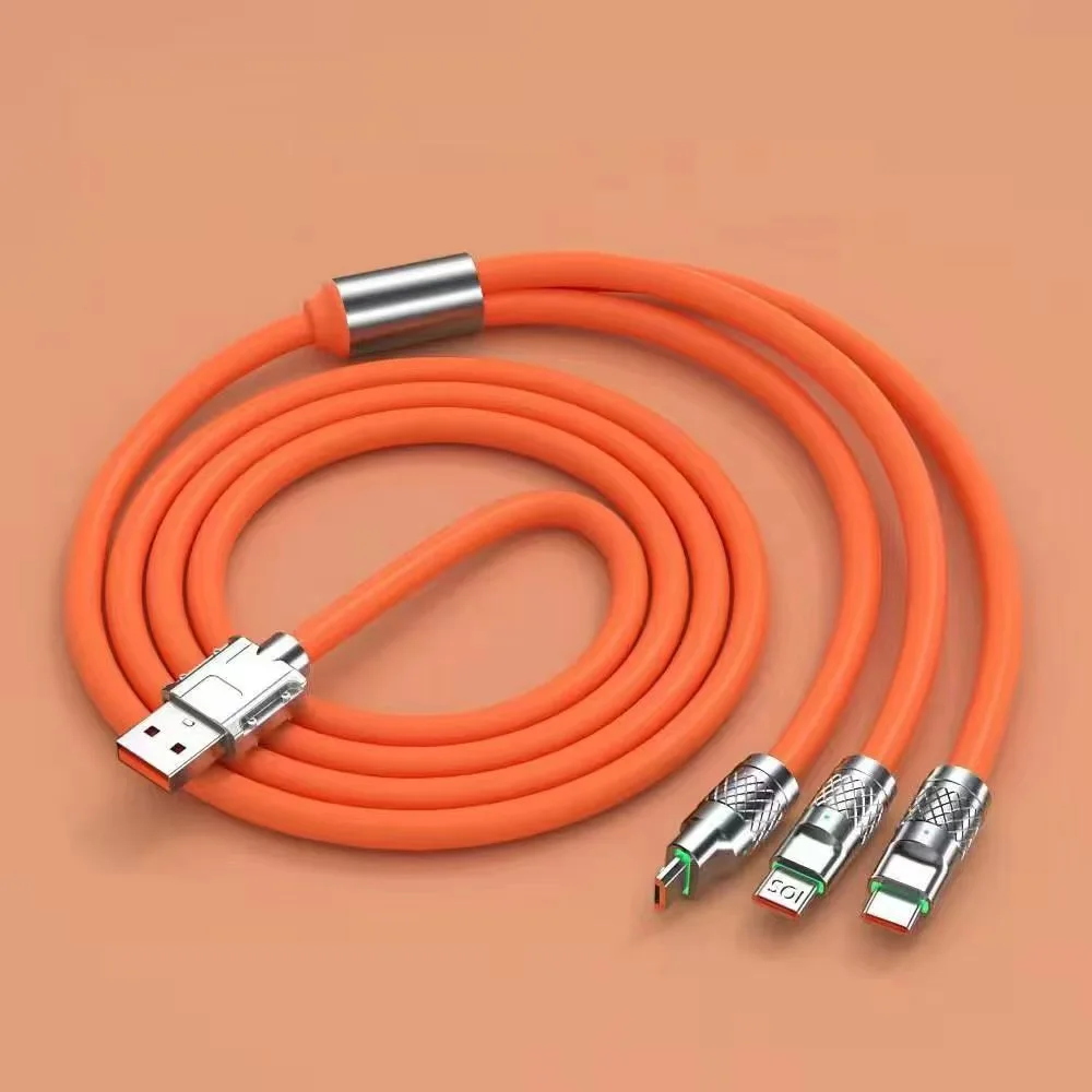3 In 1 Short Charging Cable, Multi Port Charger Cord IP/Type C/Micro USB For Cell Phones/Android//Airpods & More