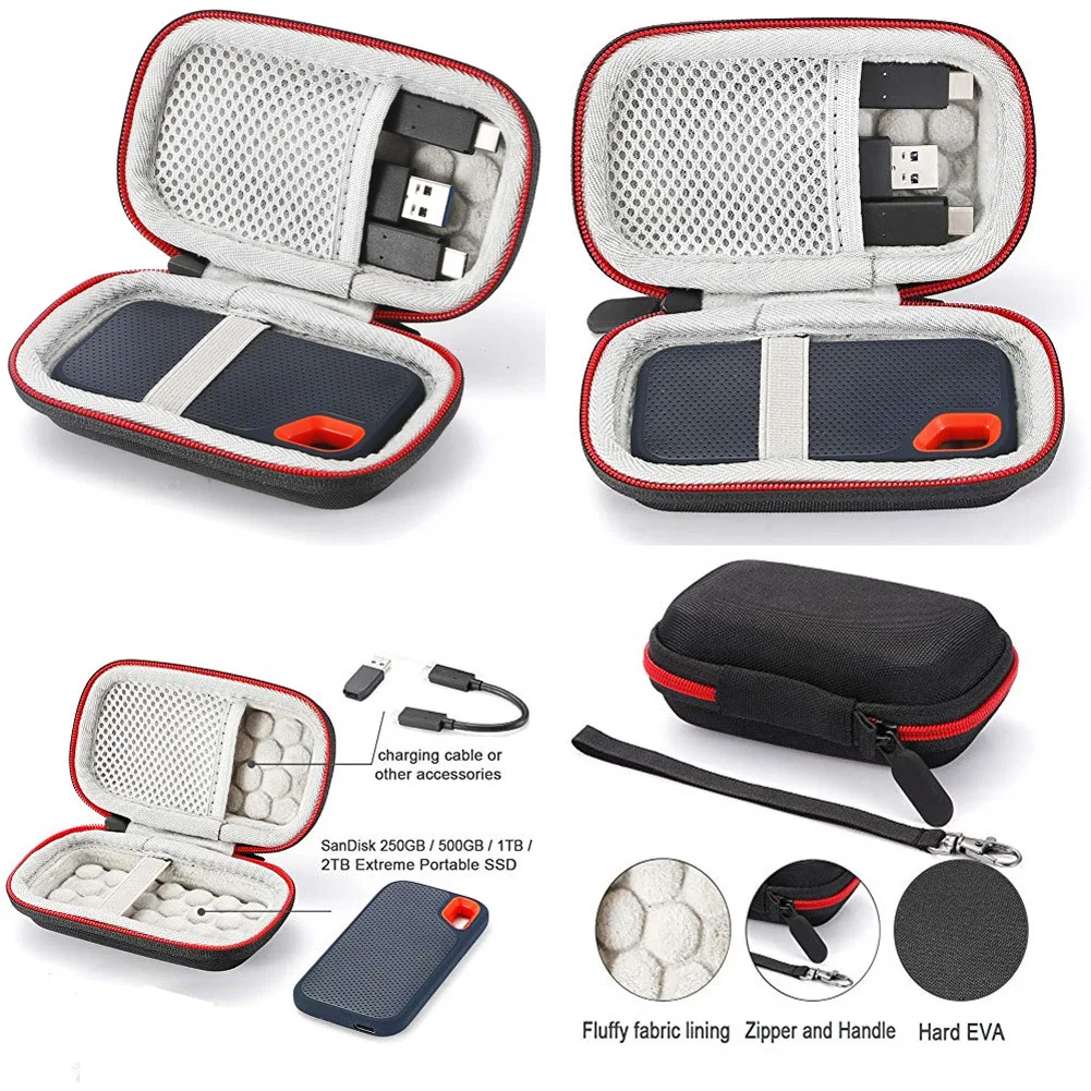 New Hot Fashion Hard Case For Sandisk 250GB/500GB/1TB/2TB Extreme Portable SSD SDSSDE60 Carrying