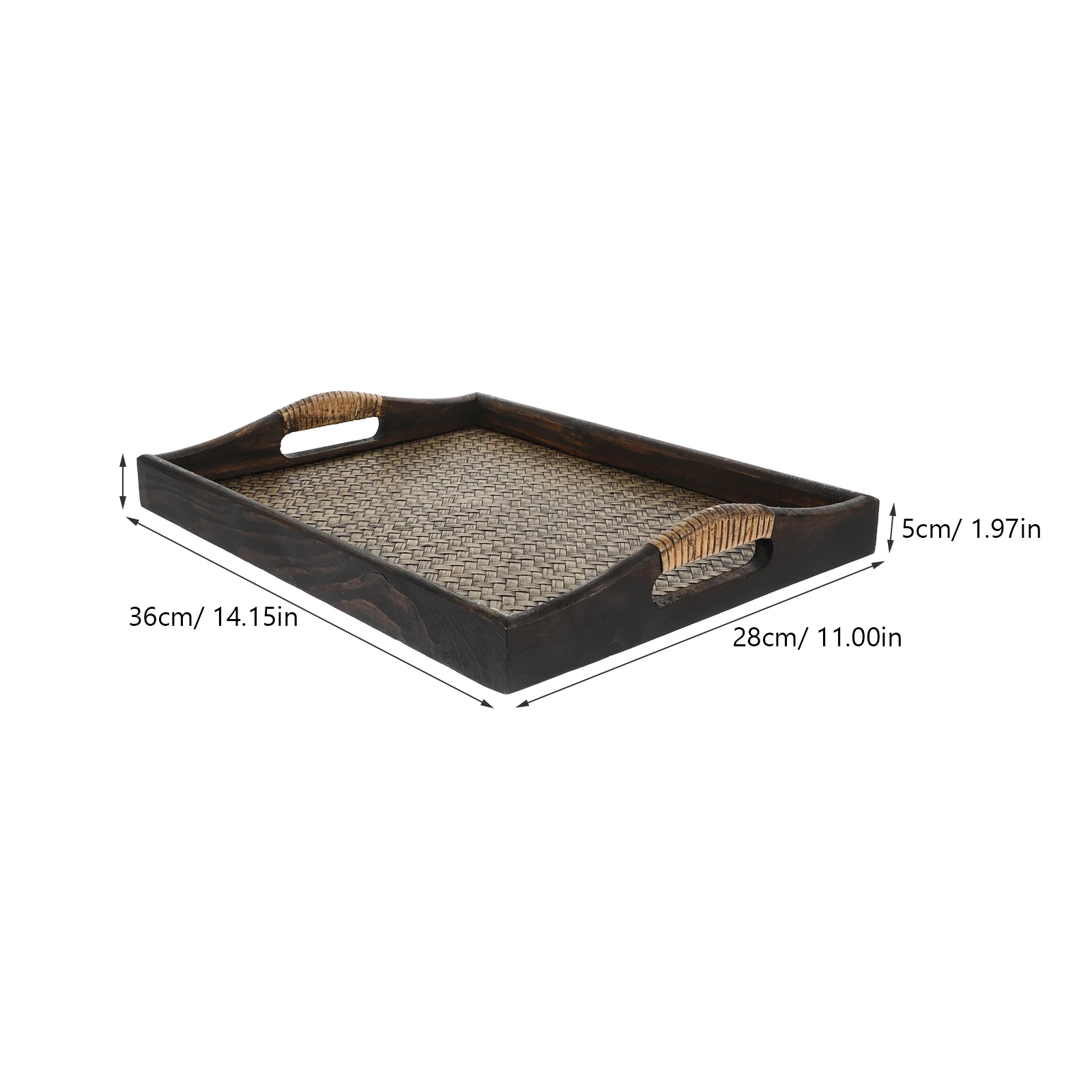 Bandeja de madera para servir comida, espejo Rectangular para cafetería rectangular de estilo tailandés