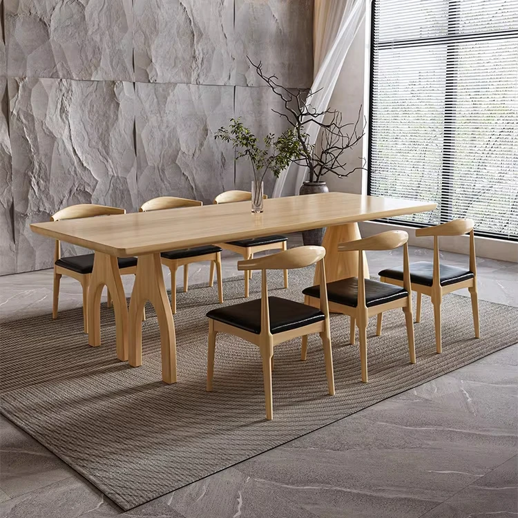 Rectangular Dining Table Match 6 Chairs Home Simple Creative Custom Furniture Office Shape Pine Solid Wood Table