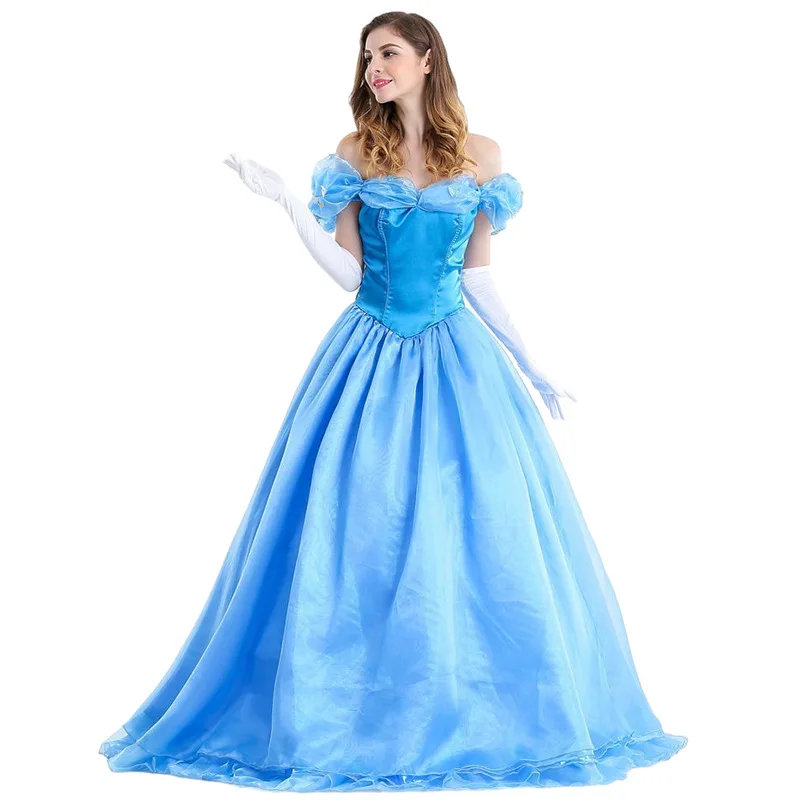 

Blue Princ Costume Dr Adult Stage Performance loween Par Role-plang Outfit Fairy T Ball Gown Women's Faion