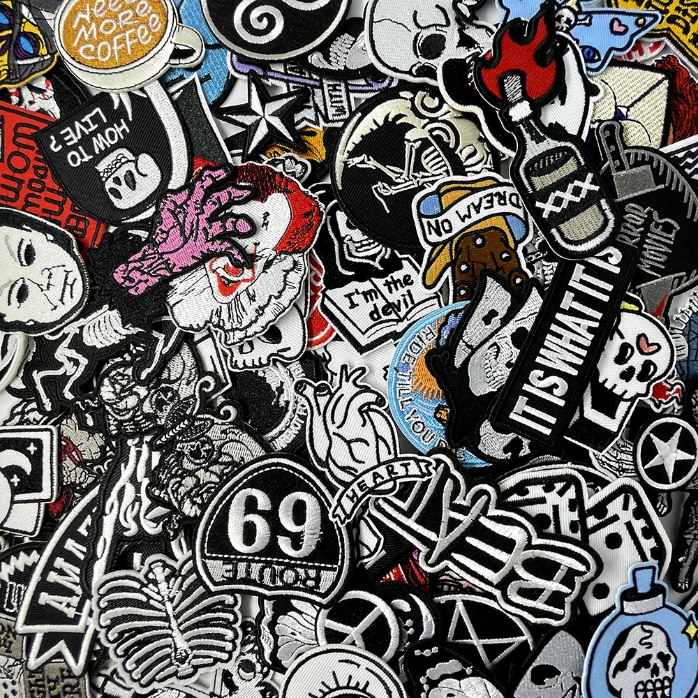 100Pcs/Lot Random Mixed Patches Embroidery Applique Ironing Clothing Apparel Sewing Supplies Decorative Cloth Decoration Patch
