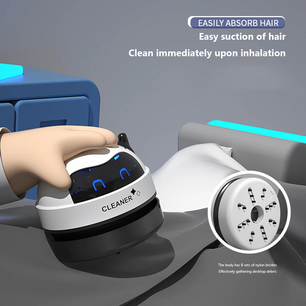 

Desk Table Dust Vacuum Portable Desktop Vacuum Cleaner 500mAh USB Rechargeable with Detachable Nozzle for Home Office Keyboard