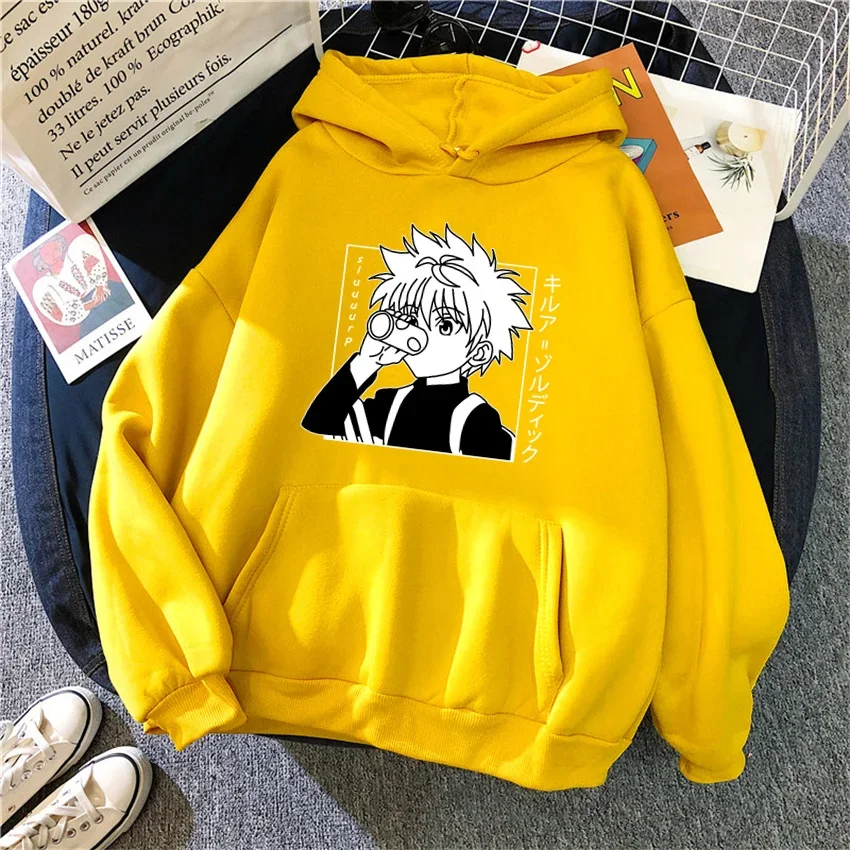 Hunter X Hunter Anime Hoodie für Männer Frauen Kurapika Manga Sweatshirts Fleece Herbst Winter Gothic Harajuku Kapuzenpullover – Detail 11