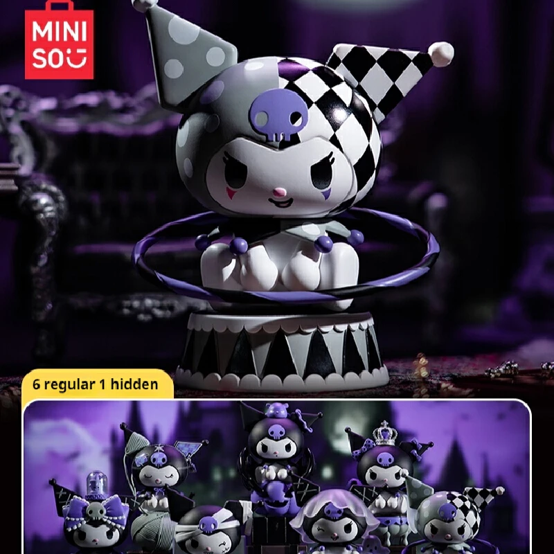 

Подлинная серия персонажей Sanrio Kuromi Dark Night Story, слепая коробка, игрушки, фигурки аниме, Kuromi, настольный орнамент, удивленная коробка, подарок