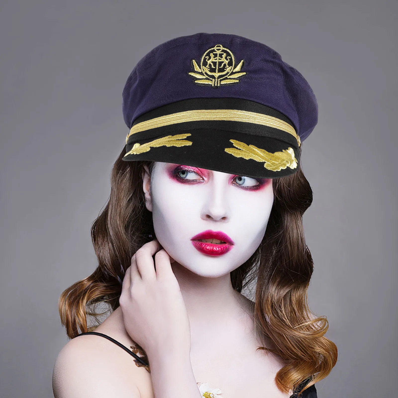 

Navy Captain Hat Sailor Hat for Cosplay Party Fancy Dress Sailing Event Boat Yacht Outfit Decoration Lightweight