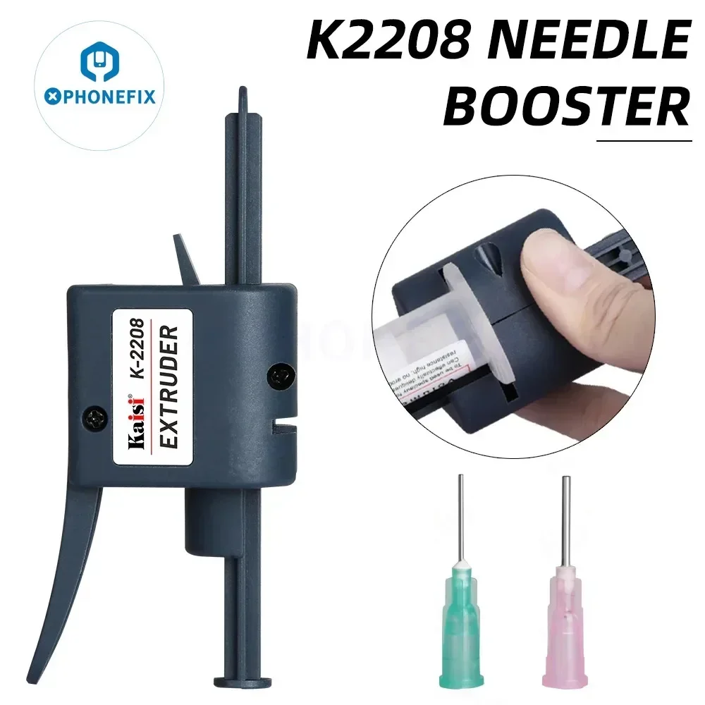 Kaisi K-2208 Solder Paste Extruder Manual Welding Green Oil Needle Booster Glue Rod Pushing Paste Oil Flux Dispenser Tool