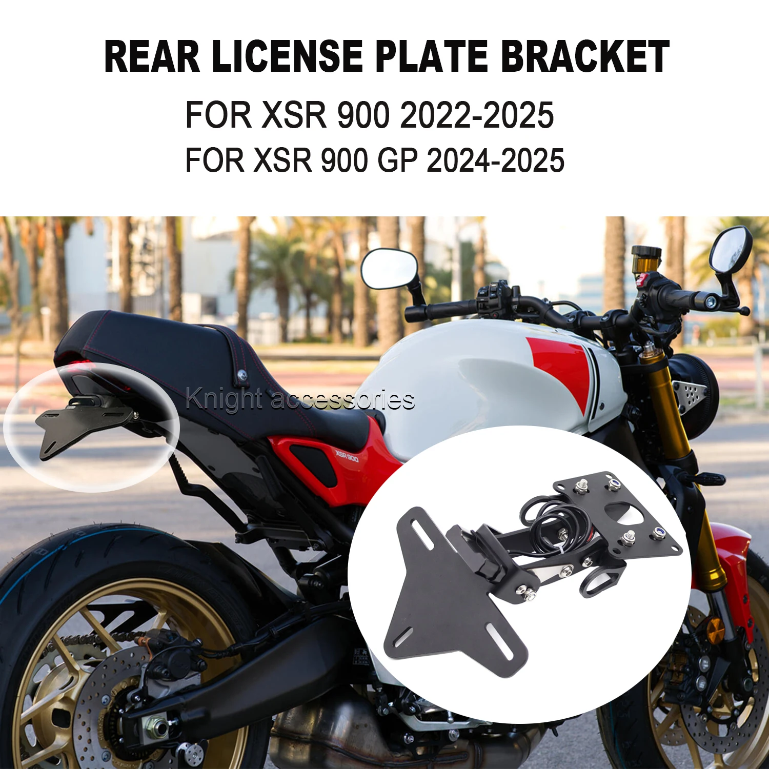 

License Plate Holder Motorcycle Tail Tidy For XSR900 xsr900 2022 - 2025 XSR900 GP 2024 2025 adjustable Short number plate holder