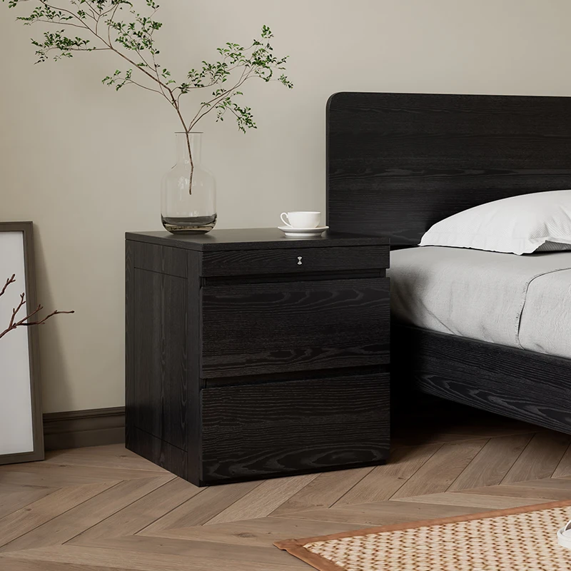 

Modern Multi-functional Nightstands With Nfc Card Luxury Elegant French Bedside Table Drawer Storage Tables De Nuit Furniture