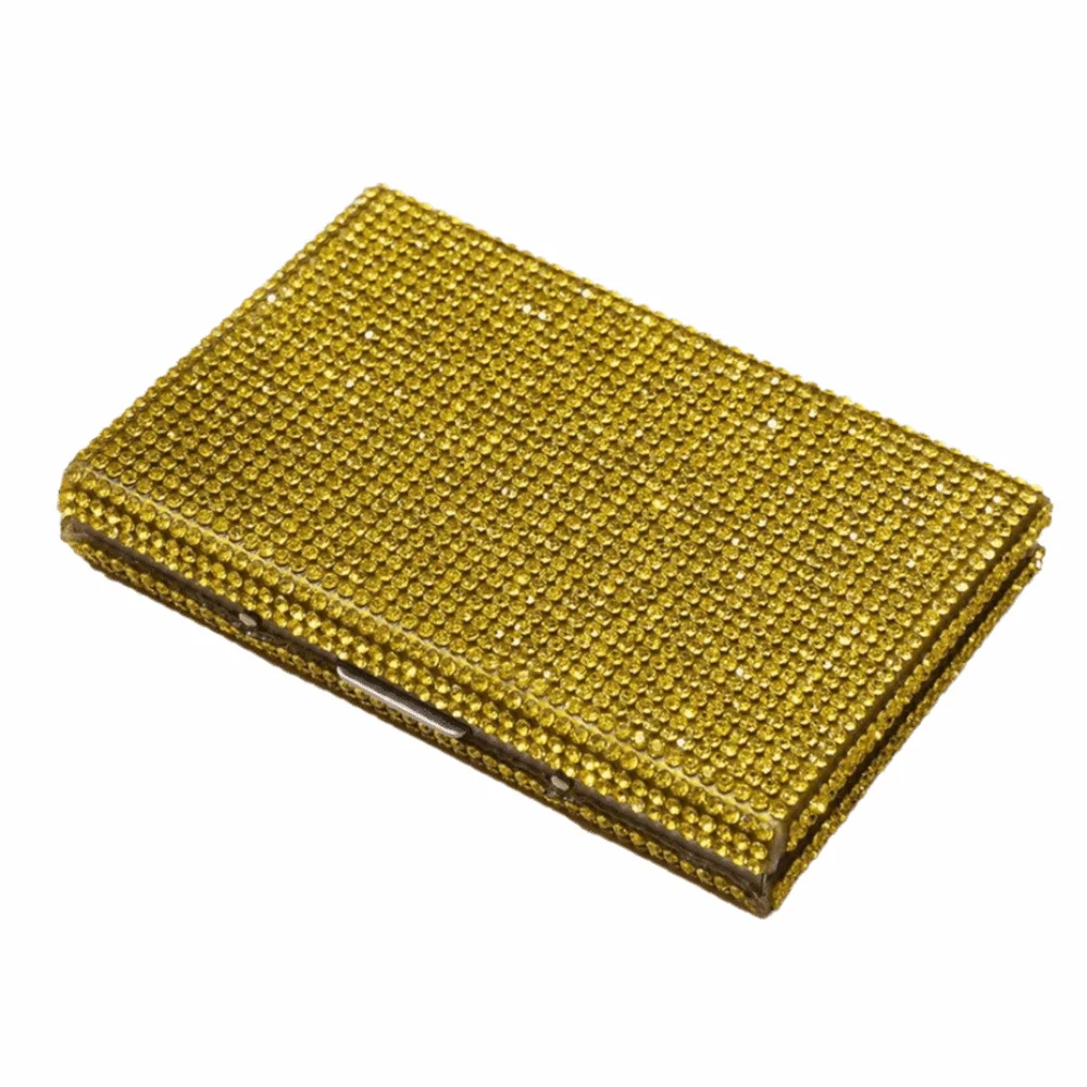 

Sparkling Women's Card Bag Portable Dust-proof Bling Crystal Card Wallet Hard Case Lightweight Card Storage Box Daily Use