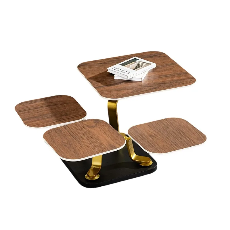 

Modern rotating telescopic coffee table home living room high-end light luxury creative slate tea table