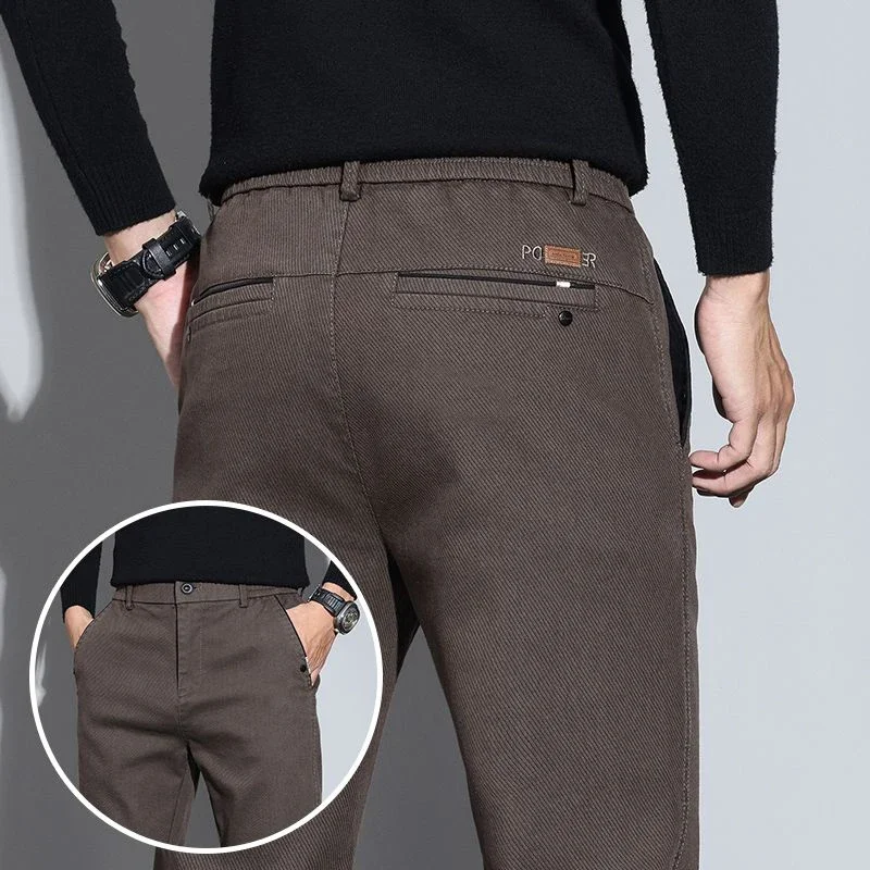 Men's New Slim Fit Casual Pants Male Fashion Business Simplicity Pants Korean Khaki Casual Narrow Leg Stretch Trouser