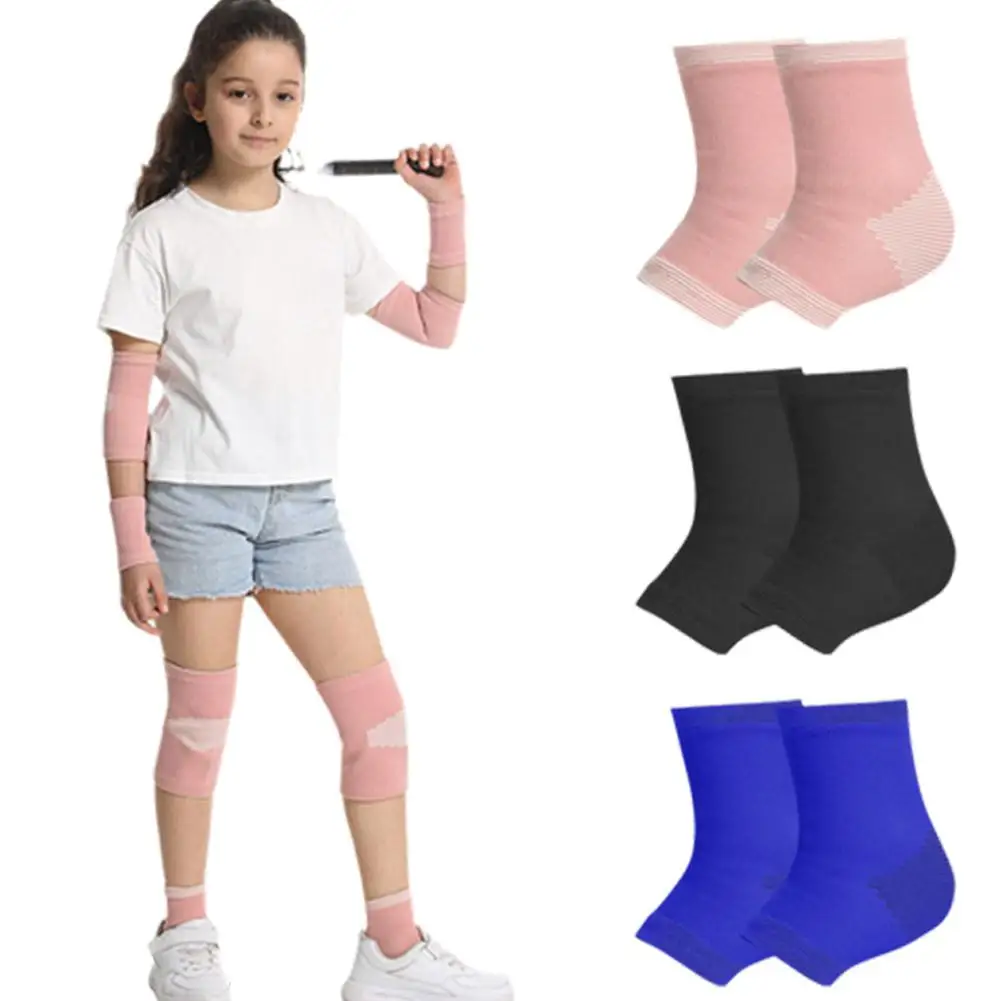 1pair Children's Knitted Ankle Support Brace Compression Children Support Elbow Elastic Kids Ankle Running Support Sports W M6z2