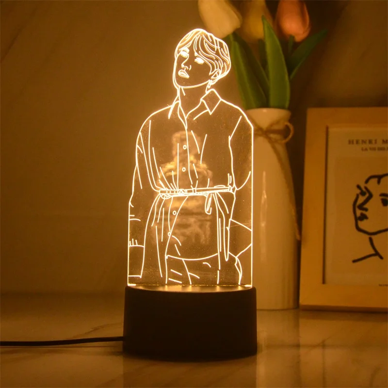 Cute Anime Figures Night Light 3D Lamp Acrylic Action Figures Toys For Bedroom Children's Birthday Gift Novelty 3D Night Lamps