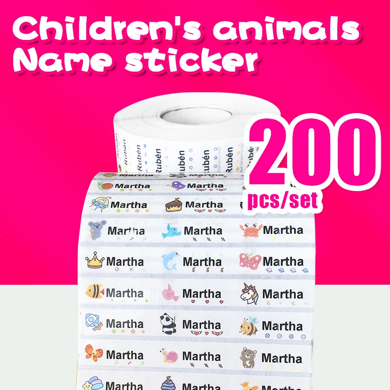 

Наклейка с именем ребенка, водонепроницаемая и устойчивая к разрыву одежда для детского сада, детские наклейки, пенал, карандаши, обувь
