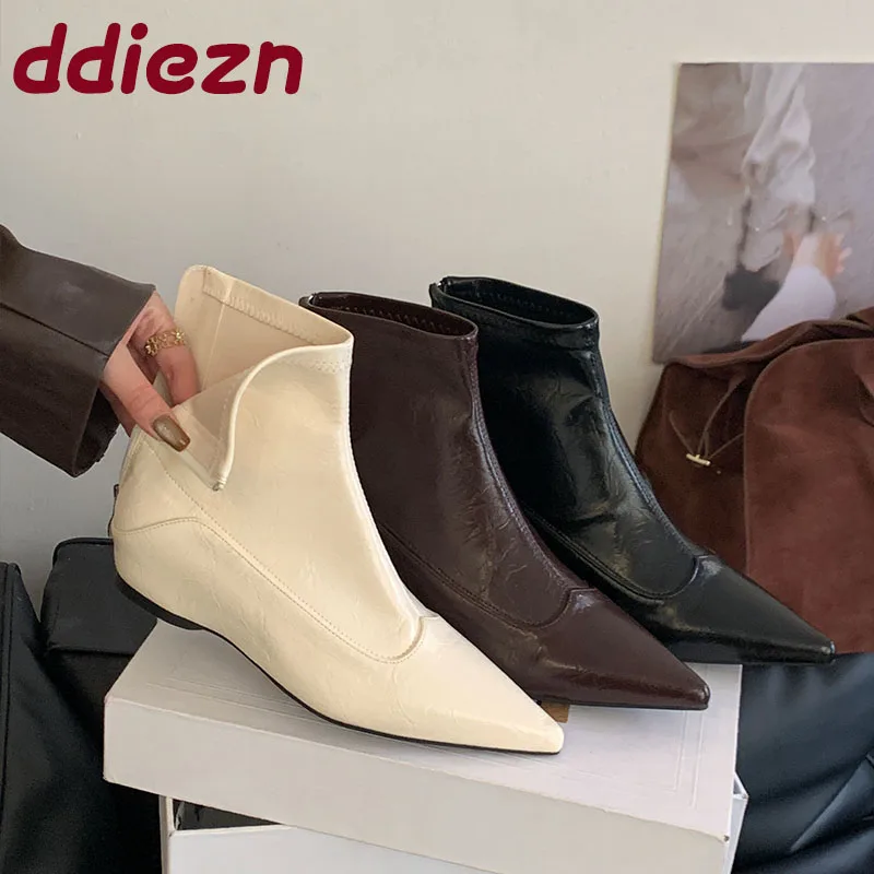 

Модная обувь, увеличивающая рост, женские ботильоны, современные ботинки, женские эластичные короткие ботинки с острым носком, женская обувь на молнии, новинка