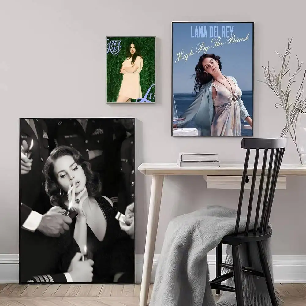 المغني لانا ديل ري الملصقات الكلاسيكية يتوهم الجدار ملصق لغرفة المعيشة زخارف للحانات ديكور جدار الغرفة