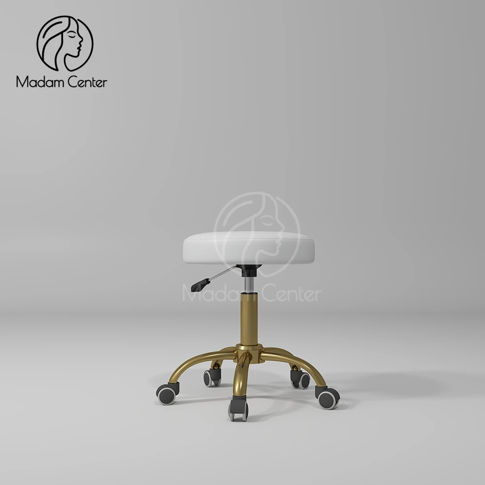 Madamcenter Luxury Hair Cutting Chair Stylists Dental Saddle Stool Swivel Rolling Wheels Barbers Technicians Durable Metal