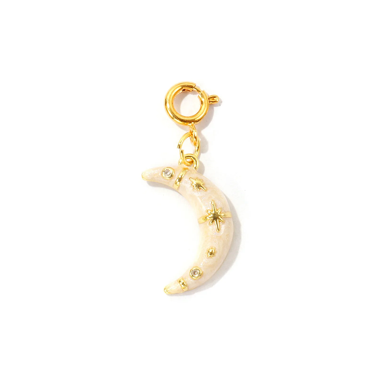 1 Stück Messing-Herz-Fisch-Kreuz-Anhänger, 18K vergoldet, mit Federringverschluss für Bikini-Dekoration, DIY-Sommer-Strand-Schmuckherstellung – Detail 3