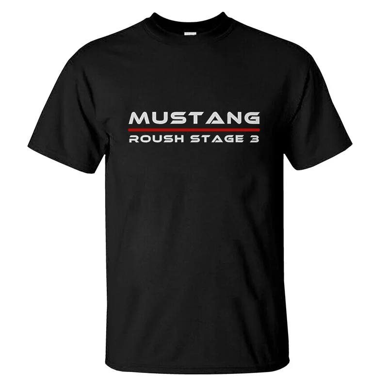 2024 Men T Shirt Casual Ford Mustang Roush Stage 3 Car Enthusiast T-shirt Graphic Summer Short Sleeve 100% Cotton S-3XL Cool Tee