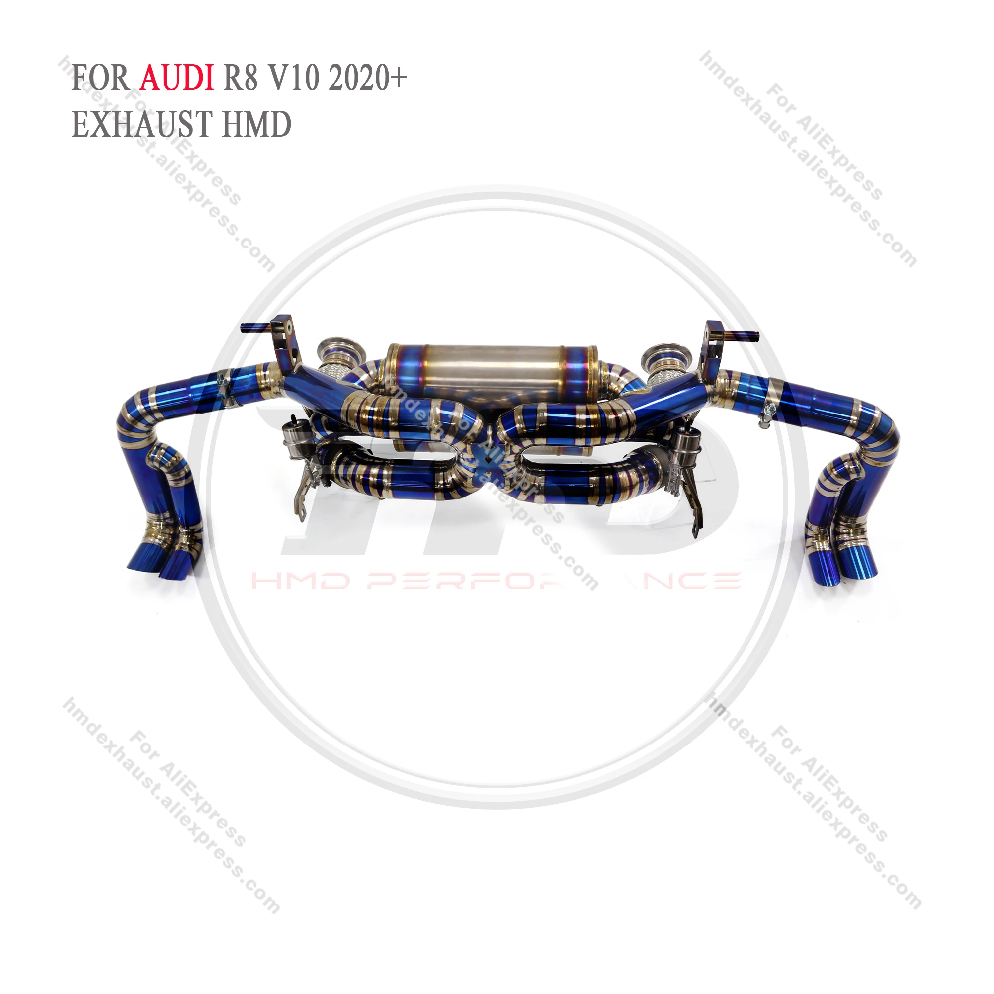 HMD Titanium Exhaust System Performance Catback for Audi R8 V10 2020+ with OPF Dual Outlet Muffler with OPF