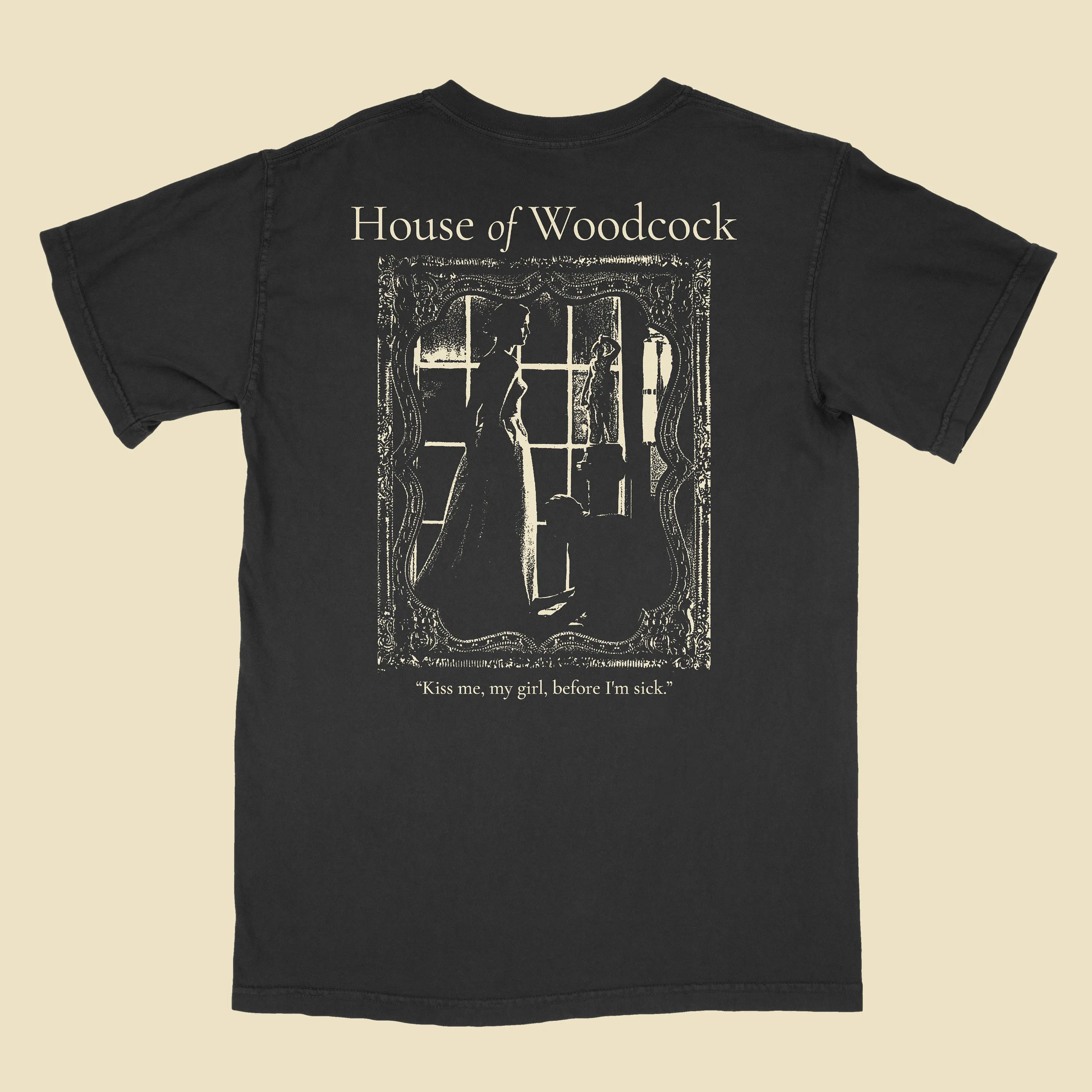 Phantom Thread tee shirt House of Woodcock T black garment dyed heavyweight Comfort Colors movie