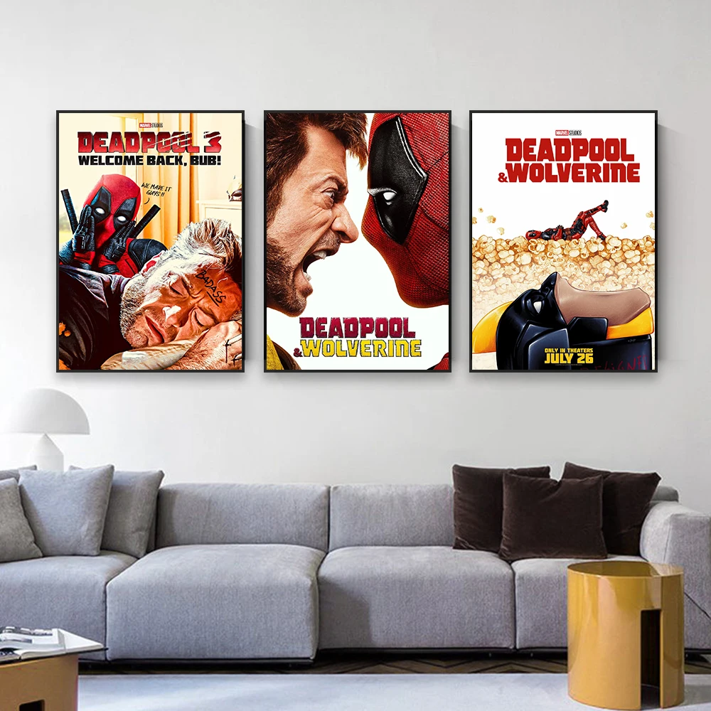 

Deadpool & Wolverine Movie Poster Retro Disney Superhero Canvas Printing Wall Art Prints Modern Living Room Kids Bedroom Decor