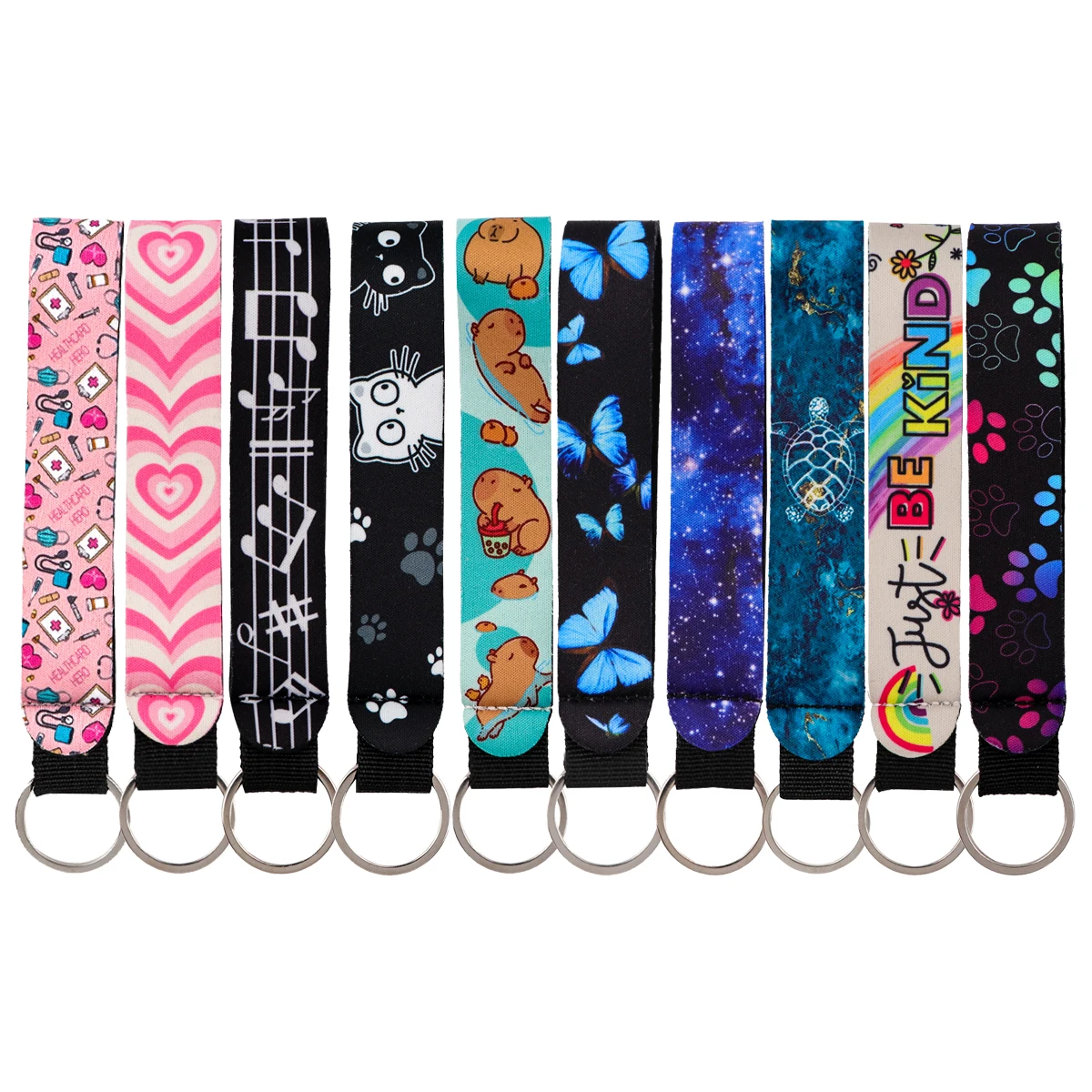 

Cartoon Capybara Key Rings Paw Print Car Motorcycle Keychain Wrist Strap Anti-Lost Lanyard Fashion Accessories Gifts for Friends