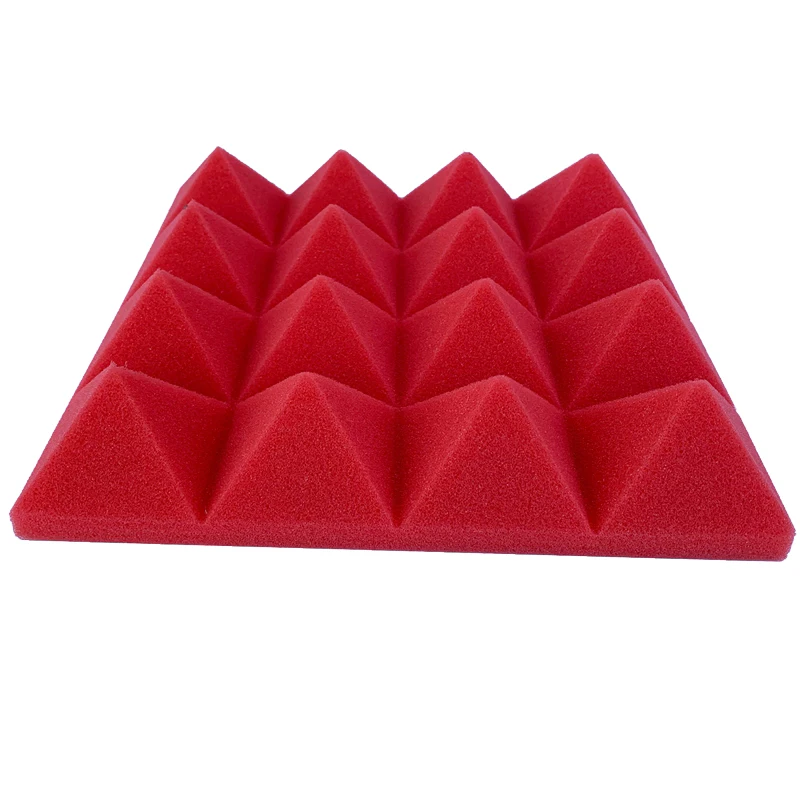 24Pcs 25X25x5cm Studio Acoustic Soundproof Foam Pyramid Noise Insulation Sound Absorption Treatment Panels