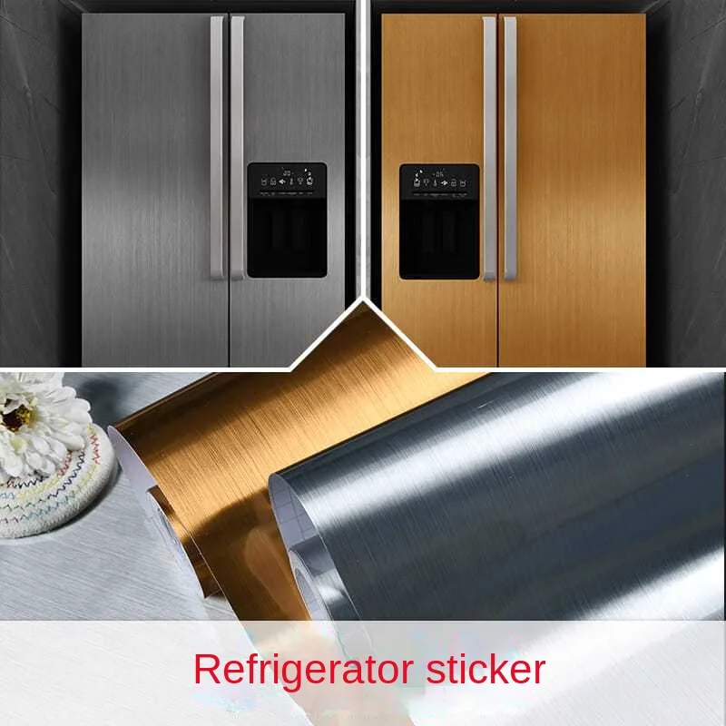 Refrigerator Stickers Renovation Desktop Countertop Decoration Waterproof and Moisture-proof Self-adhesive Brushed HomeWallpaper