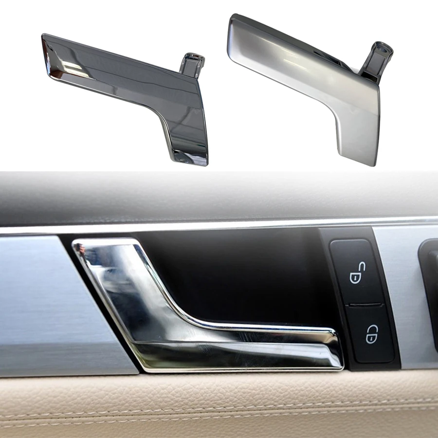 Wewnętrzny uchwyt klamki samochodu do Mercedes Benz klasa C W204 C200 GLK X204 wewnętrzny uchwyt drzwi Bar osłona wykończeniowa do naciągania z chromem