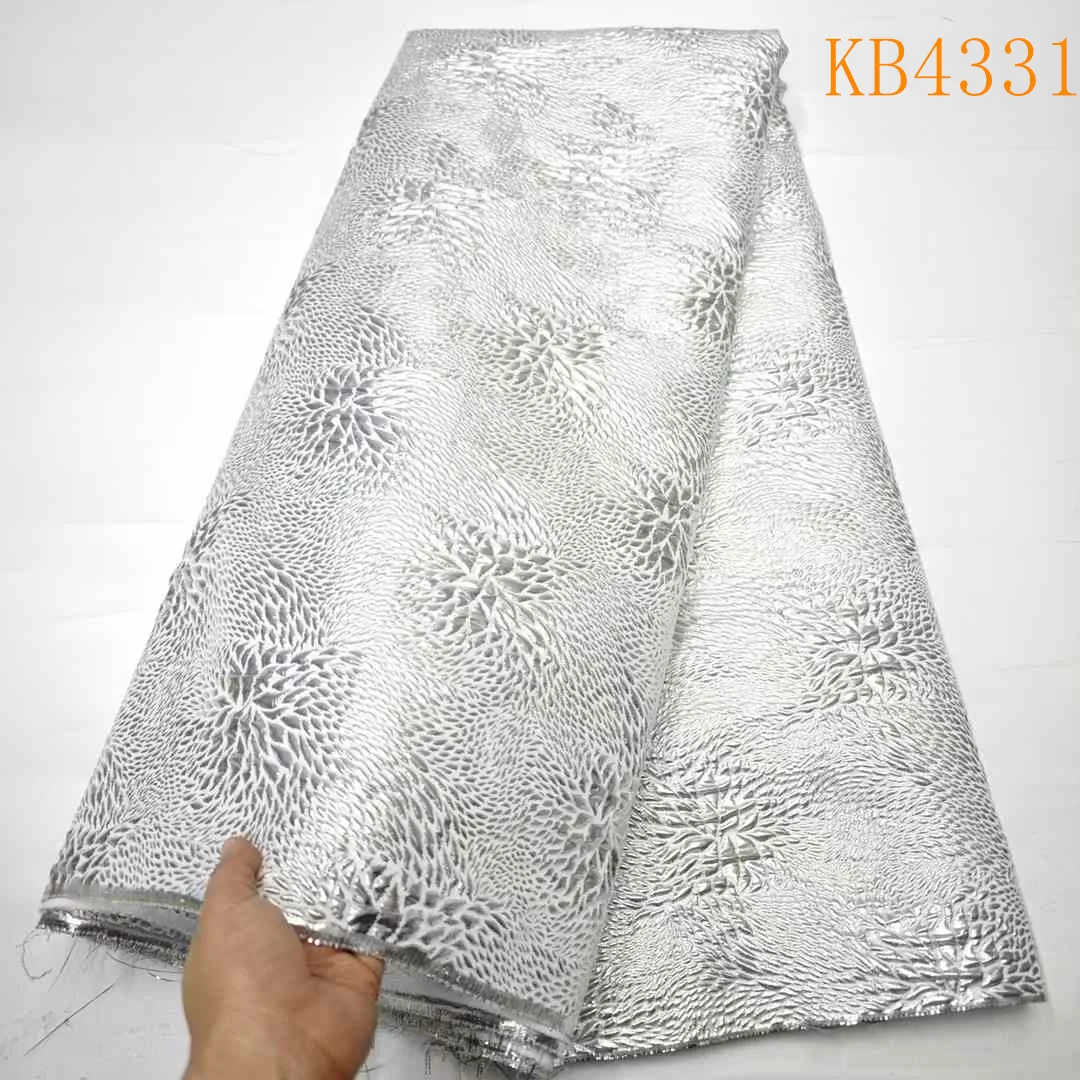 아프리카 레이스 원단 5야드 레드 브로케이드 자카드 고품질 2025 자카드 브로케이드 원단 다마스크 레이스 원단 바느질용 KB4331